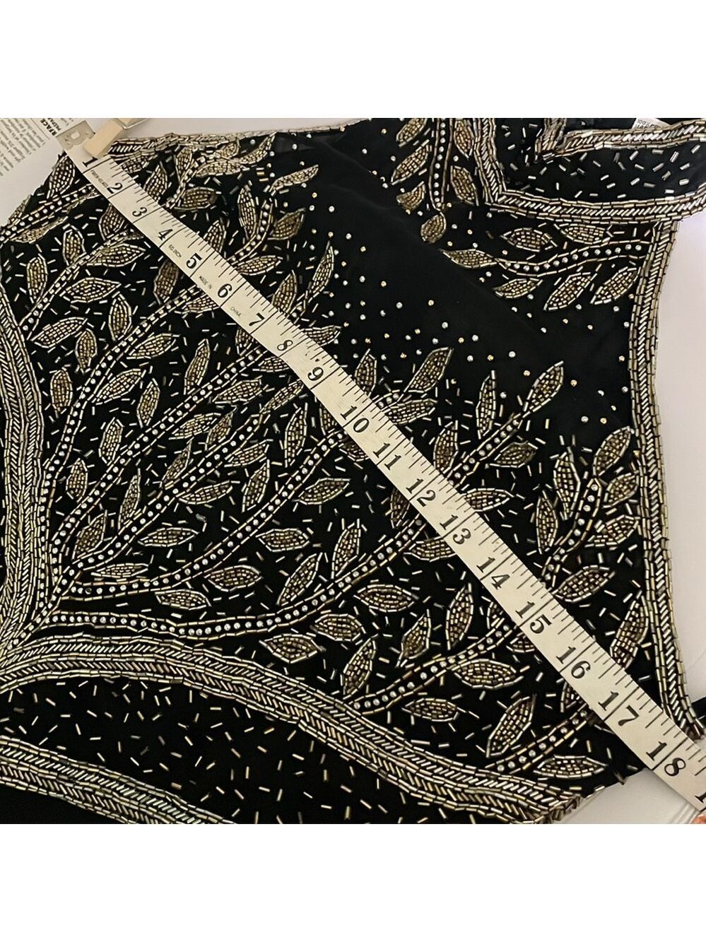 Vintage Black and Gold Beaded Long Formal Dress by Scala - Picture 12 of 13
